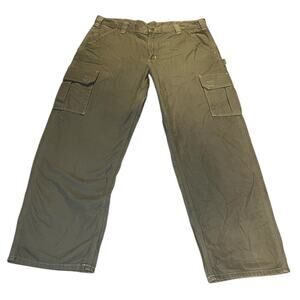 Carhartt Men's 38x32 Rugged Flex Relaxed Fit Canvas Cargo Work Pant Olive Green‎